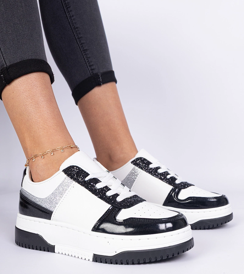 Gemre Adidași negri de damă cu talpă groasă Dolla