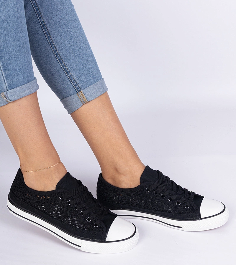 Gemre Pantofi sport negri de damă perforați Saha