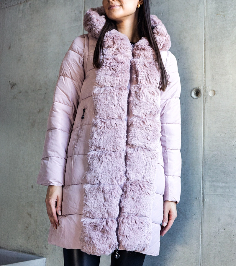 Gemre Pink jacket with detachable fur-trimmed sleeves Louis