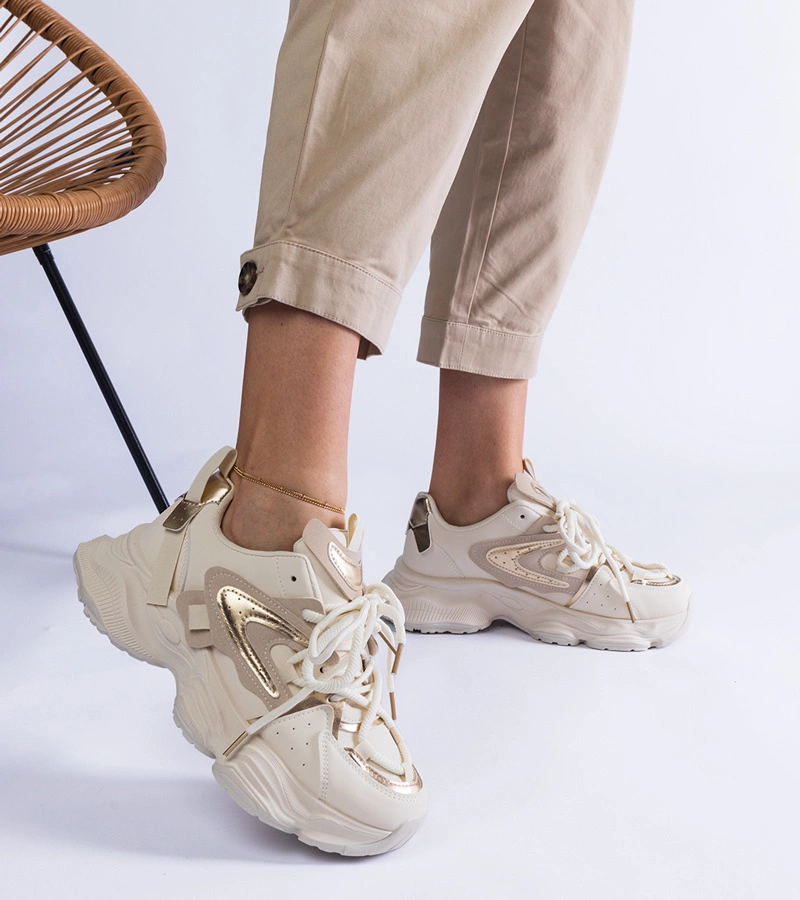 Gemre Adidași sport bej pentru femei cu talpă masivă Lien