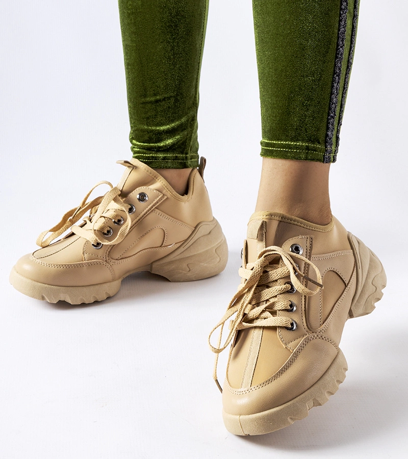 Gemre Dark beige sneakers with a flexible upper Abal