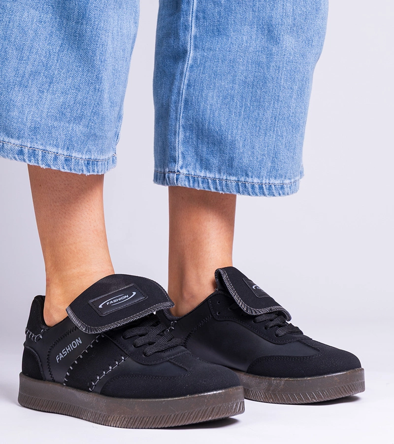 Gemre Adidași negri pe platformă cu cusături Puente