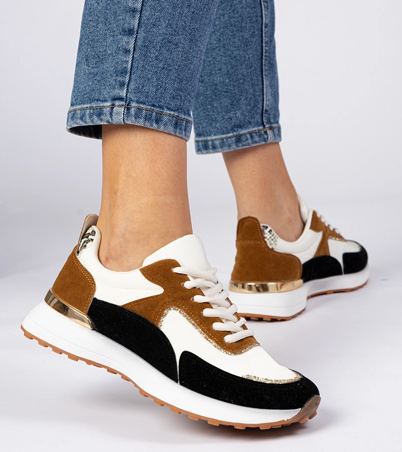 Gemre Adidași damă alb-negru cu sclipici Elizar