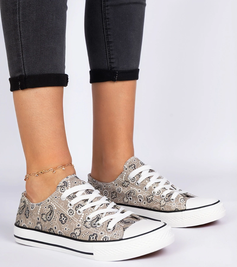 Gemre Pantofi sport casual maro din material pentru femei în stil aztec Kalusa