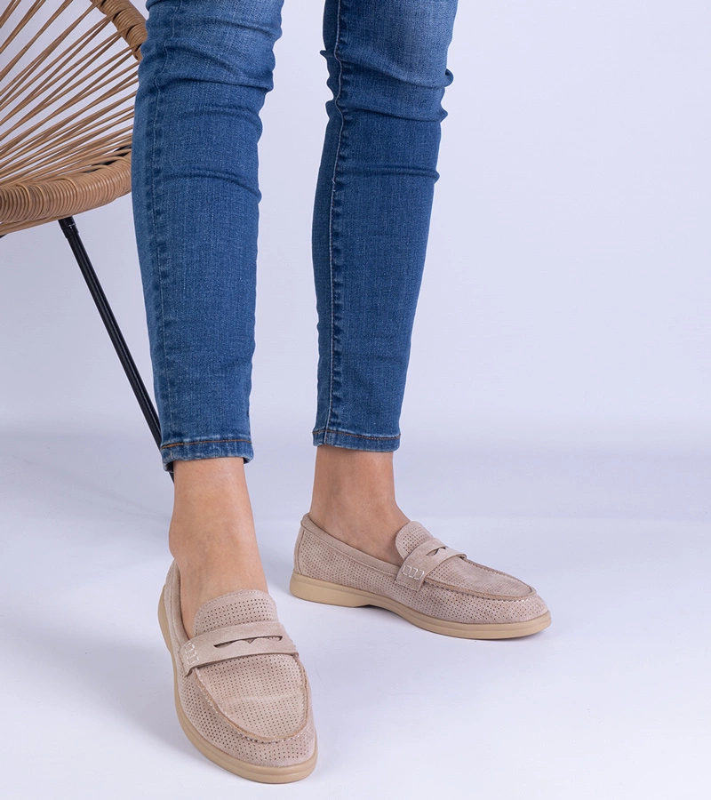 Gemre Mocasini clasici maro perforați din piele ecologică Presito