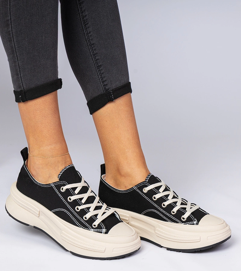 Gemre Black women's fabric sneakers Katerin