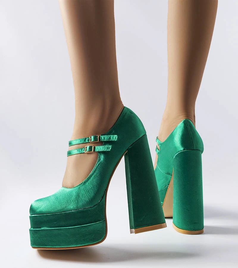 Gemre Pantofi cu toc înalt Gabriel de culoare verde