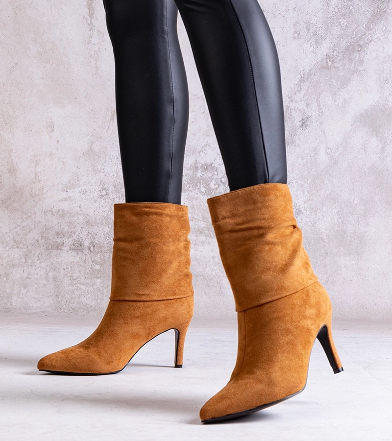 Gemre Brune botine cu toc Bileis