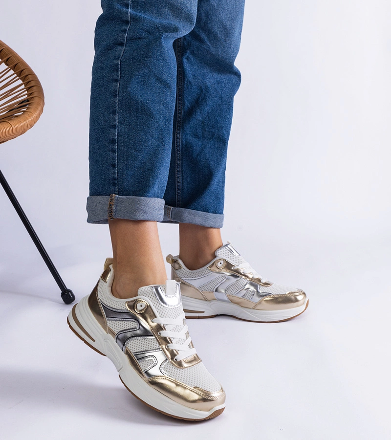 Gemre Adidași sport din material textil cu inserții aurii Elayne