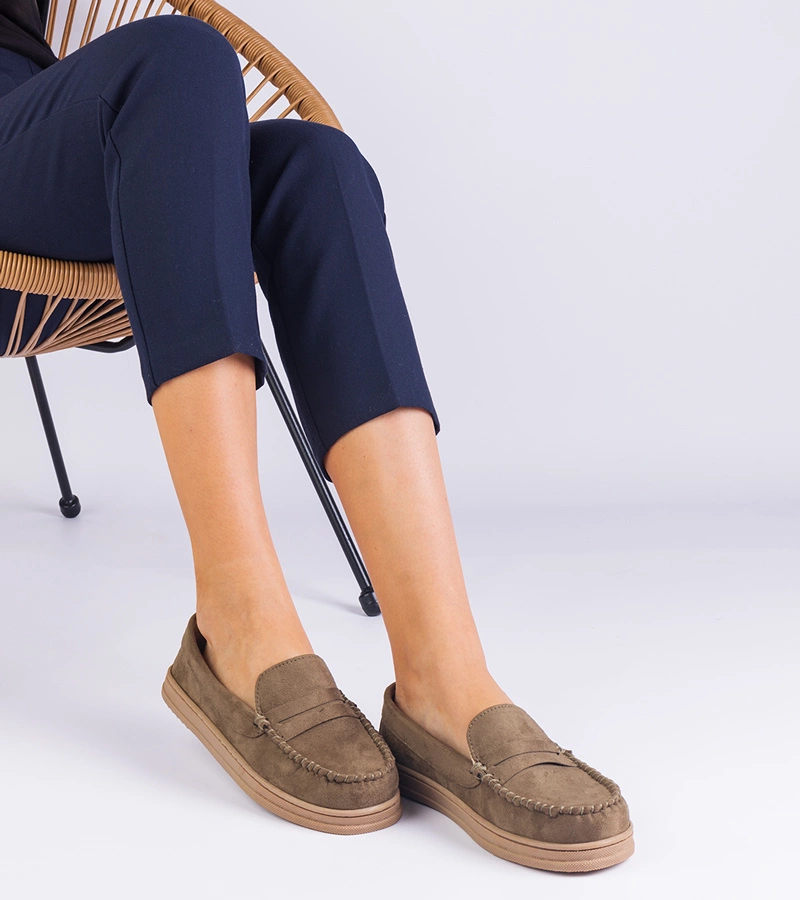 Gemre Pantofi casual verzi de damă din piele ecologică Sevilia