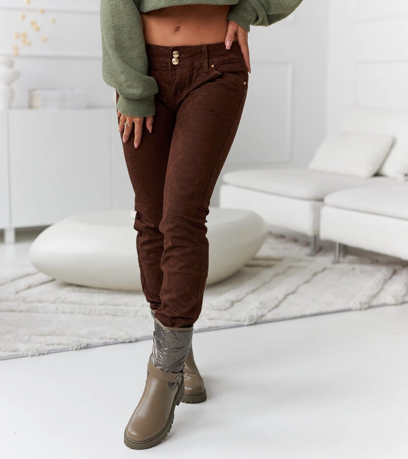 Gemre Pantaloni maro cu model de Lévesque