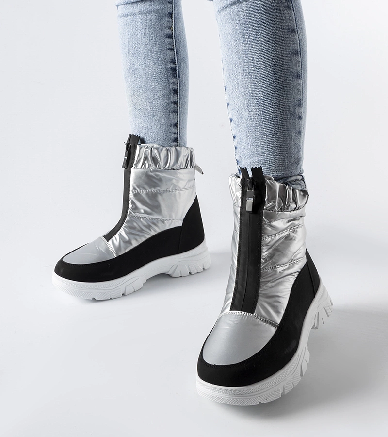 Gemre Silver-black insulated snow boots Controni