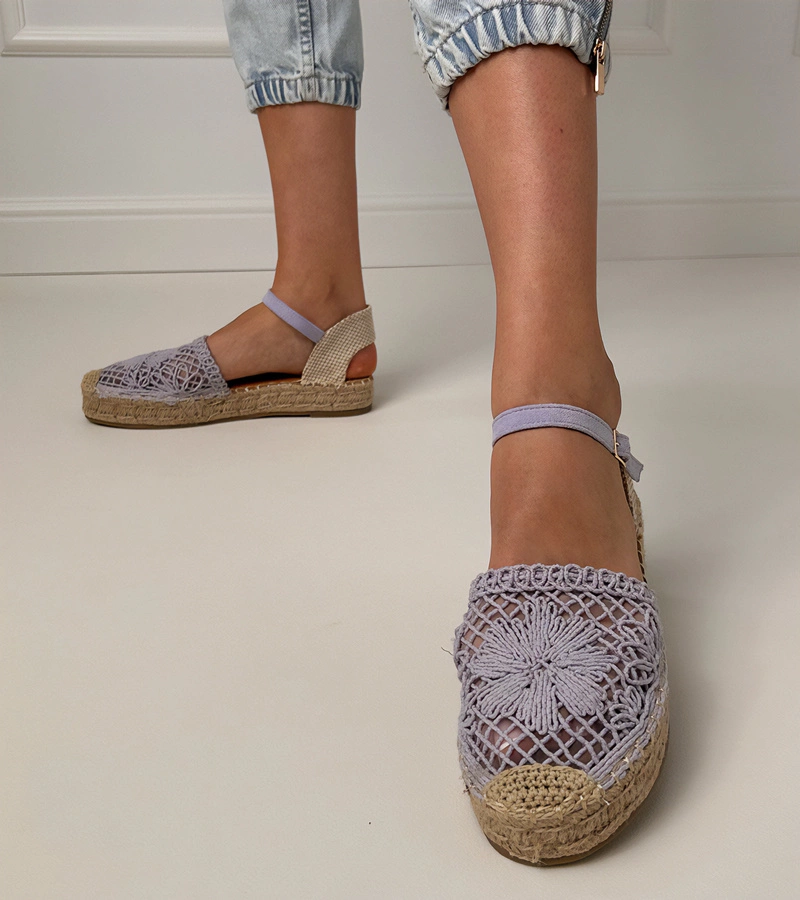 Gemre Sandale espadrile violet perforate Santos