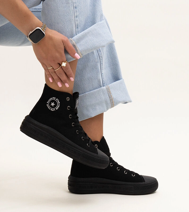 Adidași înalți negri Big Star