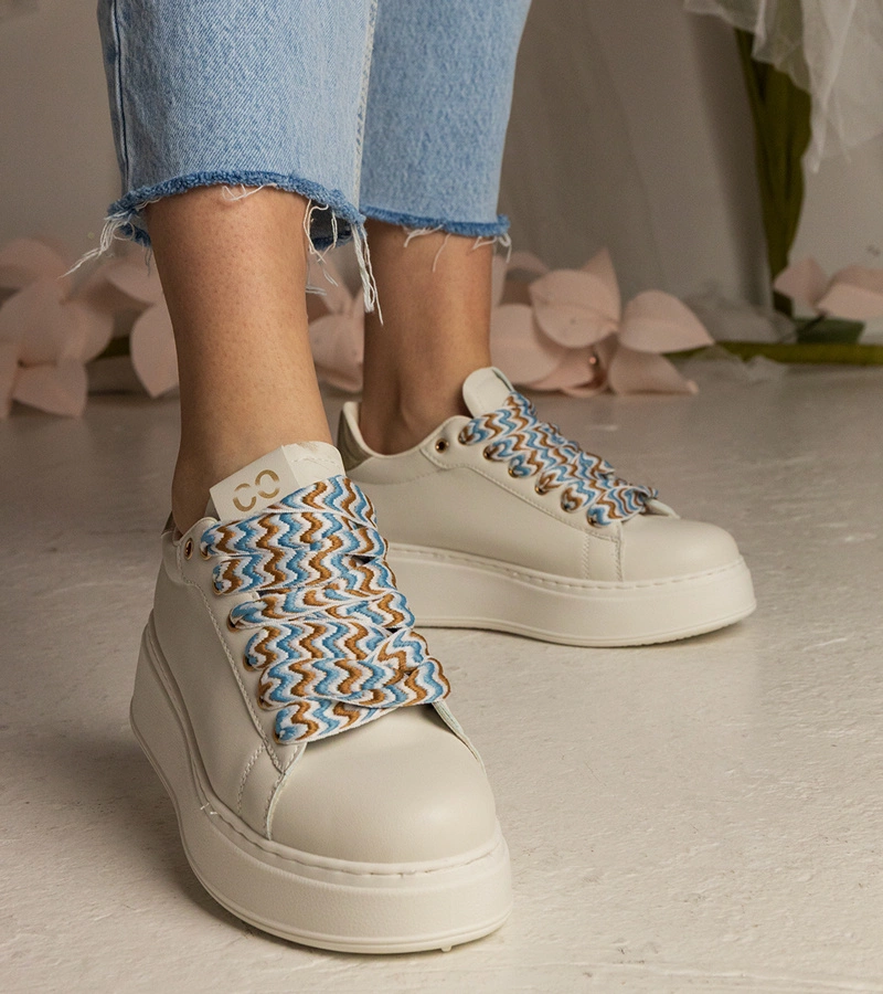 Gemre Adidași bej pentru femei cu șireturi masive Kessa