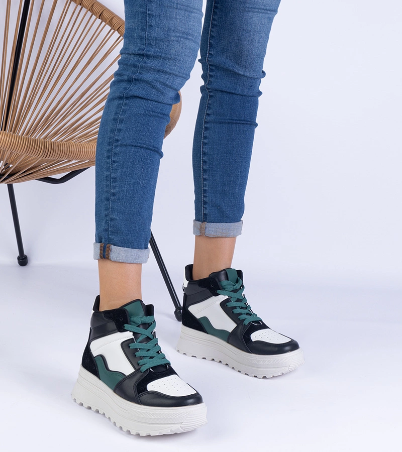 Gemre Adidași sport alb-negru pentru femei pe platformă Sunline