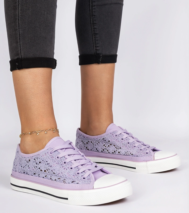 Gemre Pantofi sport damă din pânză perforată mov Saha