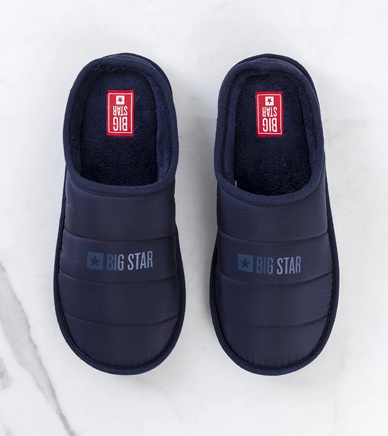 Big Star Papuci de casă pentru bărbați de culoare albastru marin