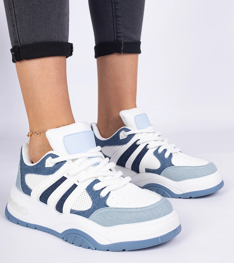 Gemre Sneakers pentru femei albastre cu șireturi masive Bartella