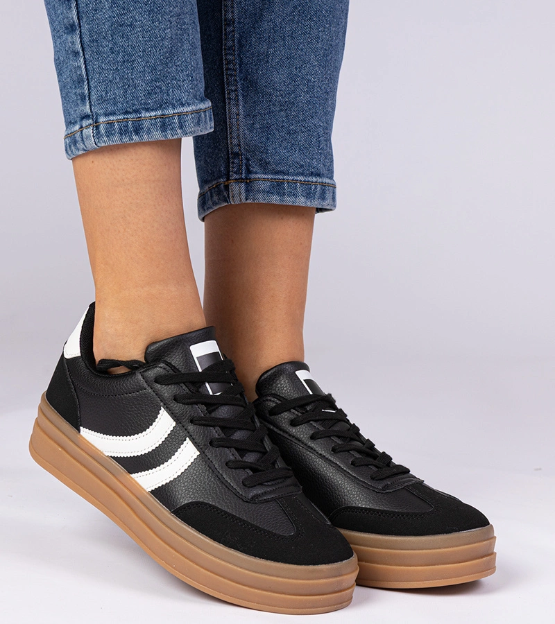 Gemre Adidași negri de damă pe platformă Melly