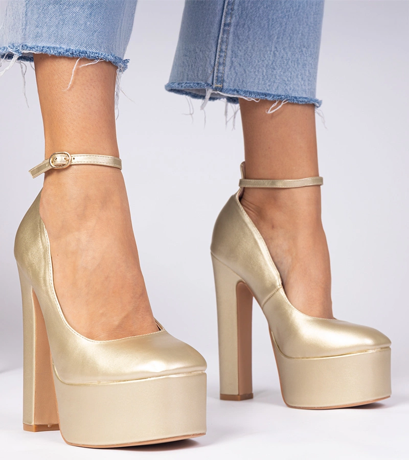 Gemre Pantofi aurii cu toc înalt Felida