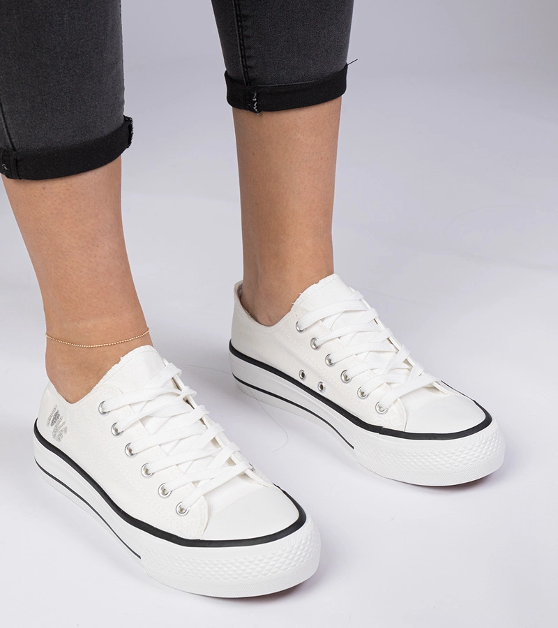 Gemre Pantofi sport clasici albi de damă Ellana