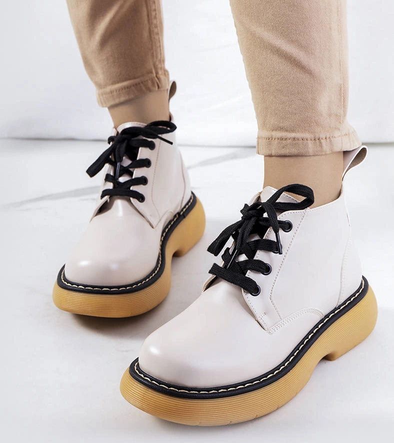 Gemre Beige combat boots Redelek