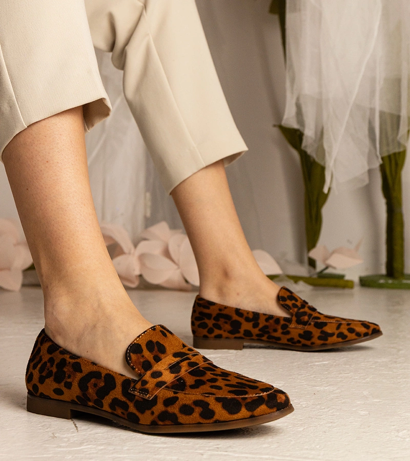 Gemre Leopard women's classic loafers Nageri
