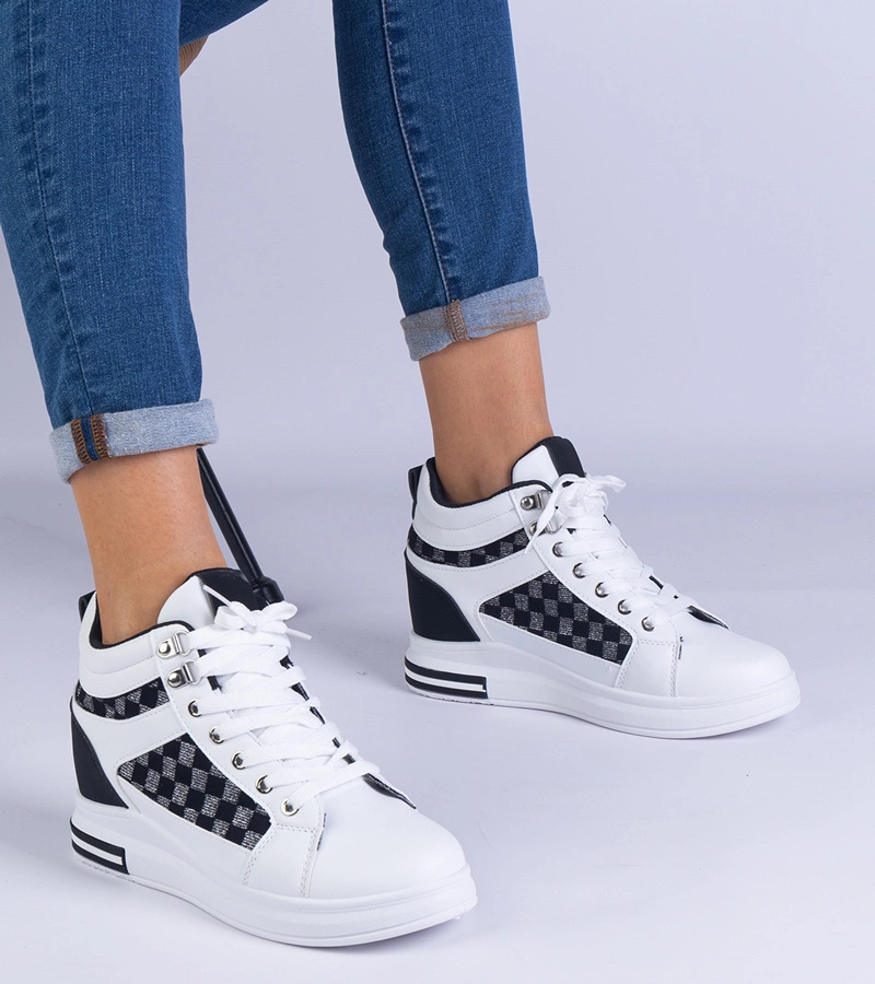 Gemre Adidași sport albi pentru femei cu platformă ascunsă Violinso