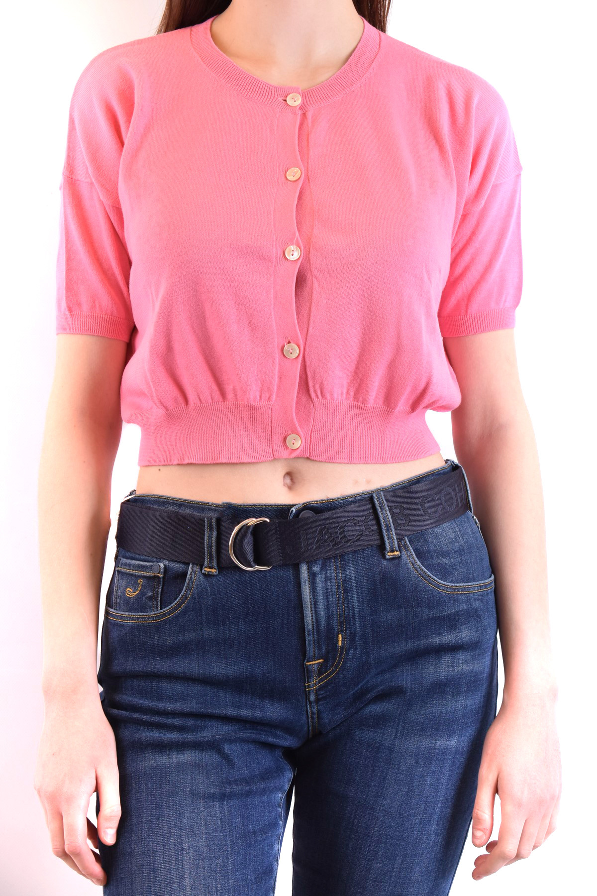 Розов памучен кардиган Parosh