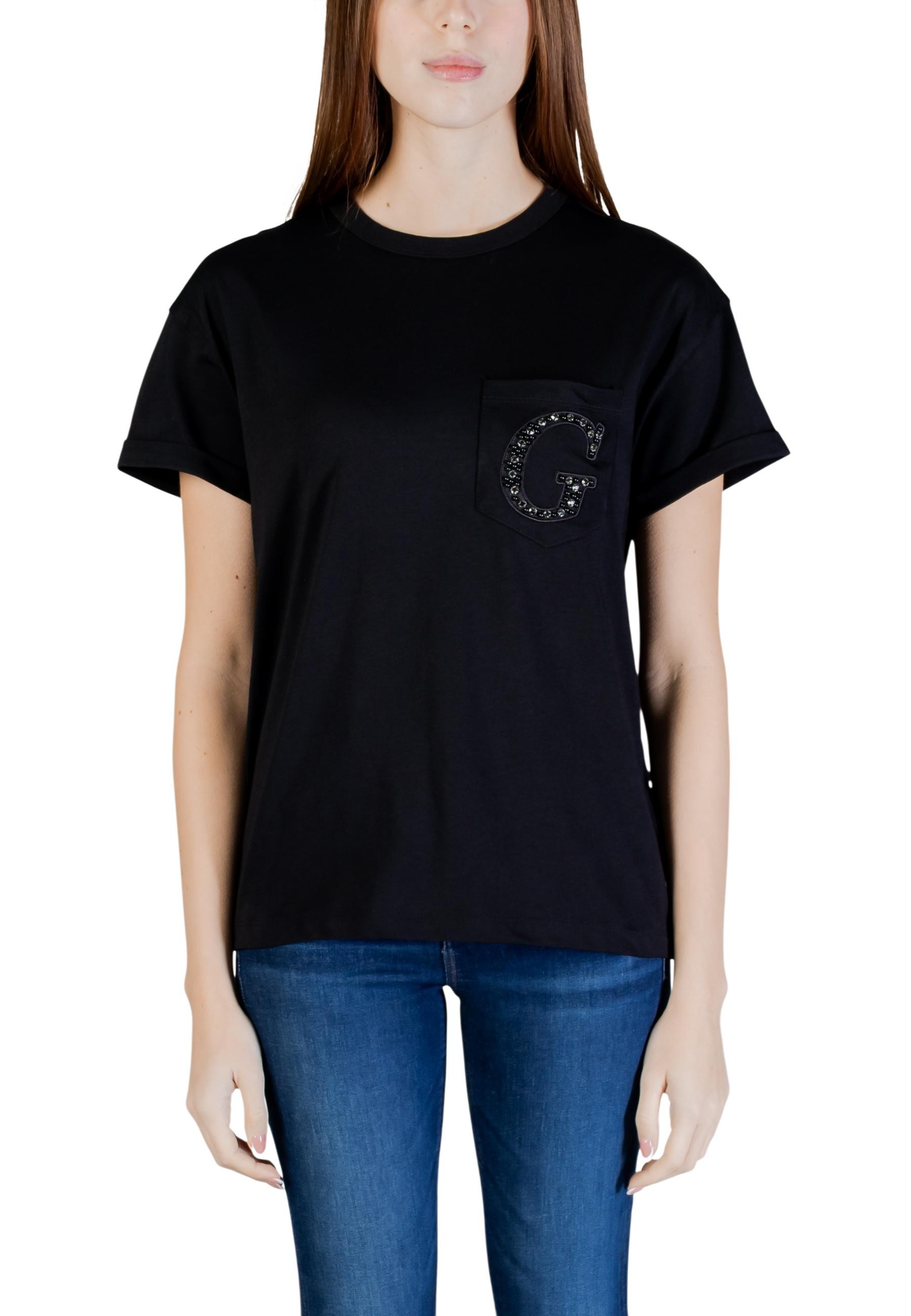 Černé triko Guess s krátkým rukávem