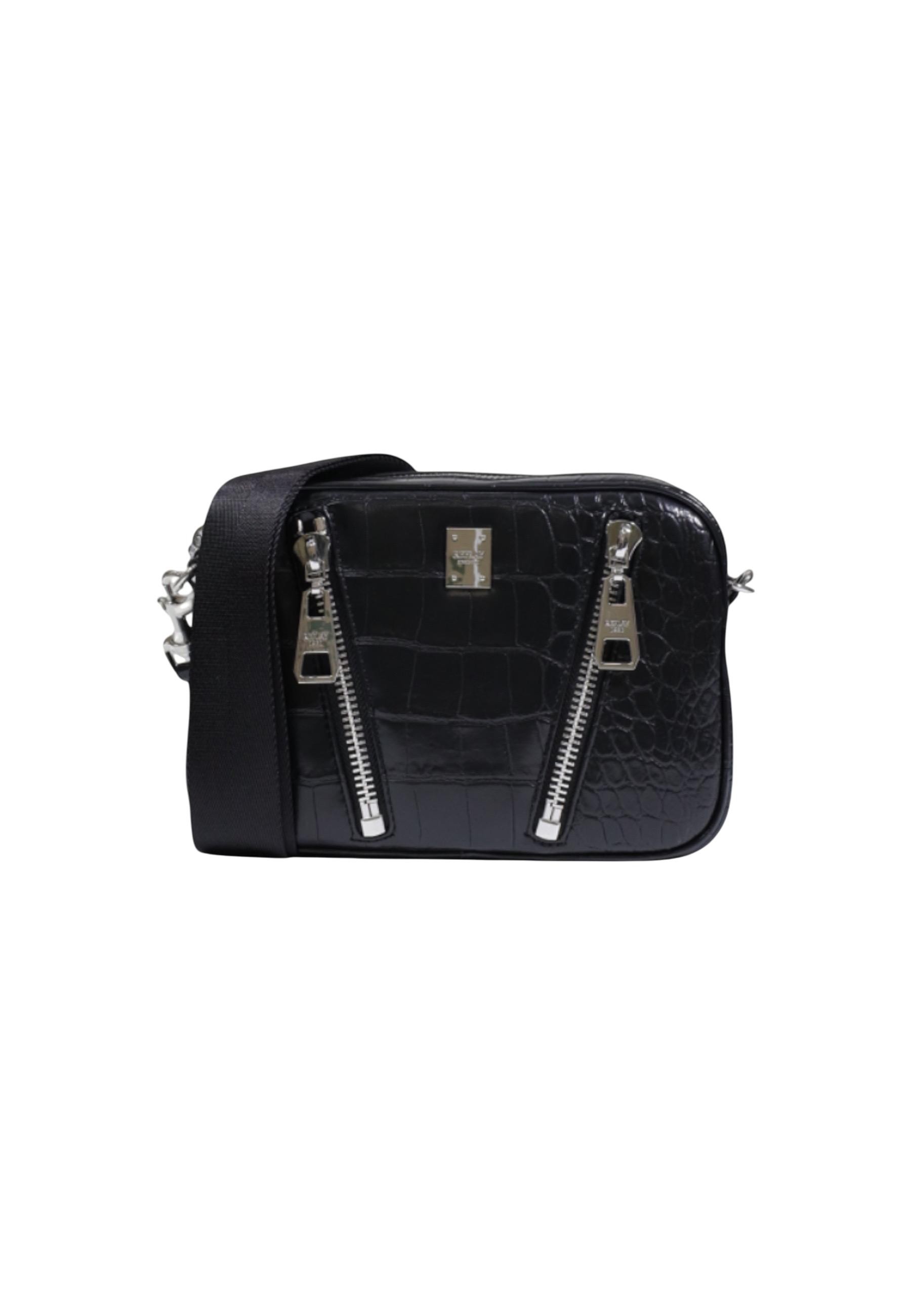 Čierna kabelka Replay s krokodílím vzorom