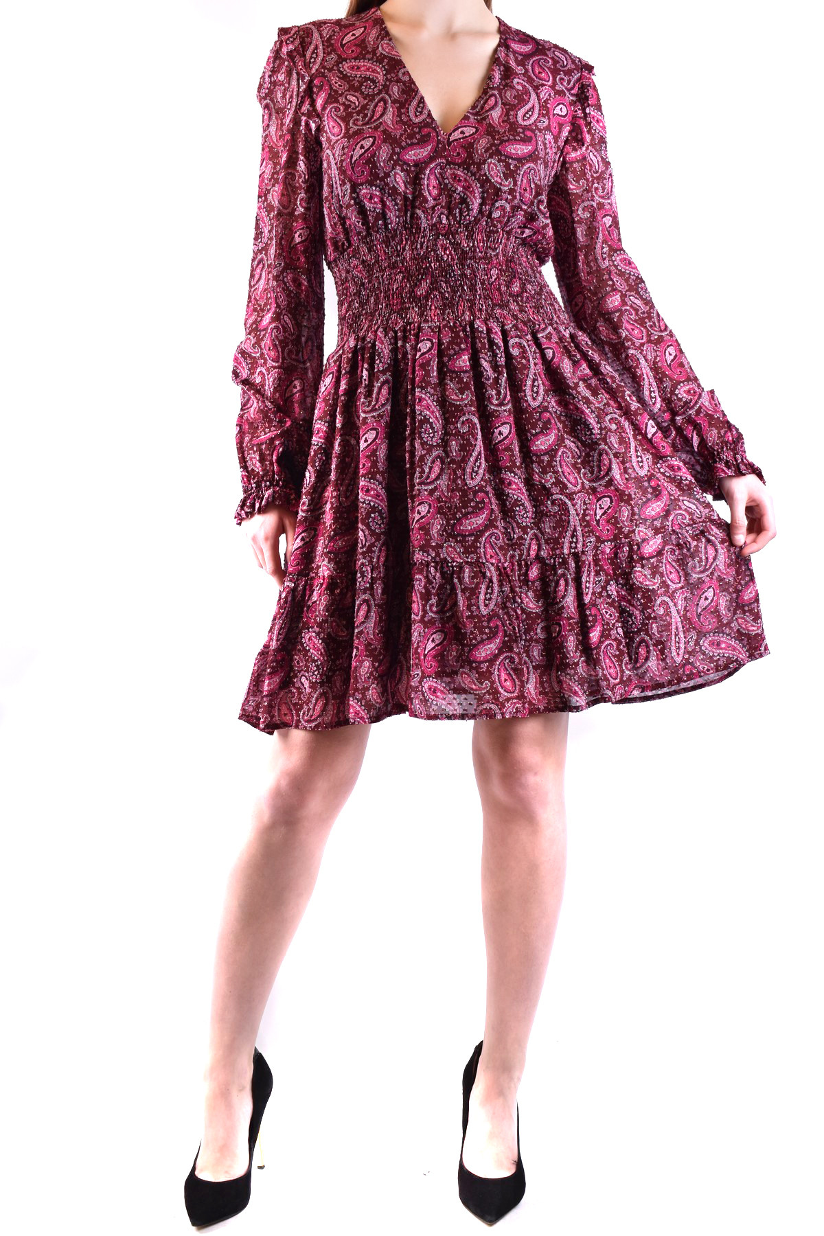 Vzorované šaty s dlouhými rukávy