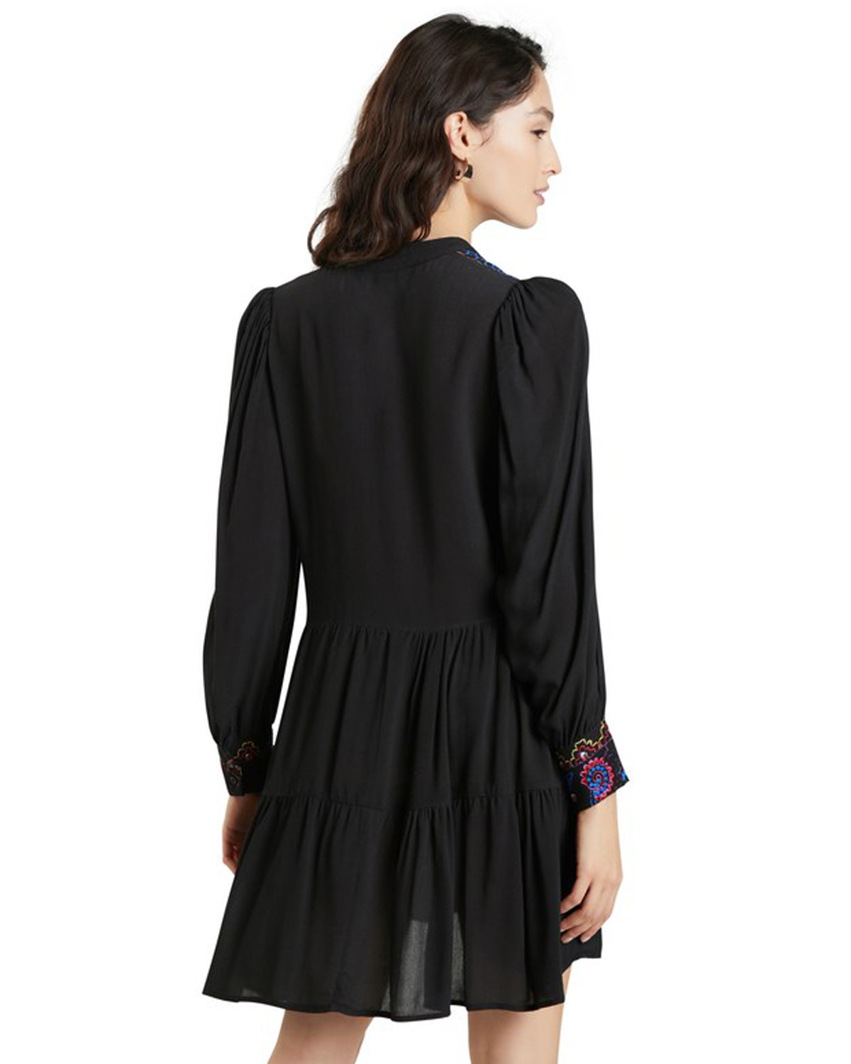 Черна рокля с дълъг ръкав Desigual