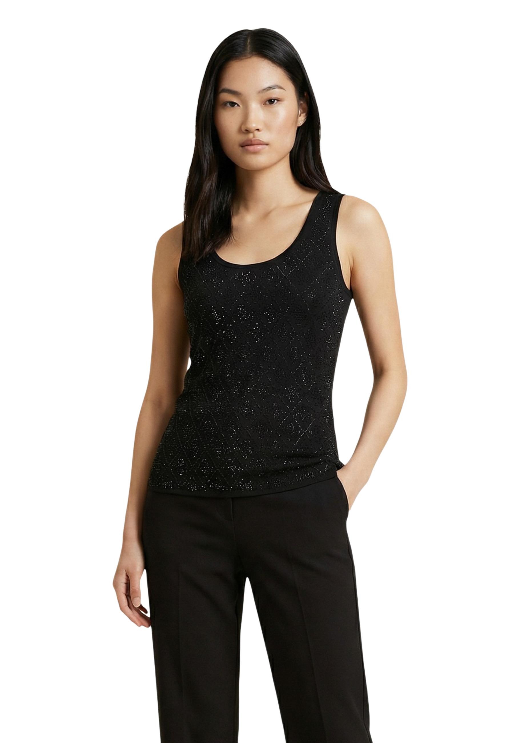 Černý top Guess bez rukávů