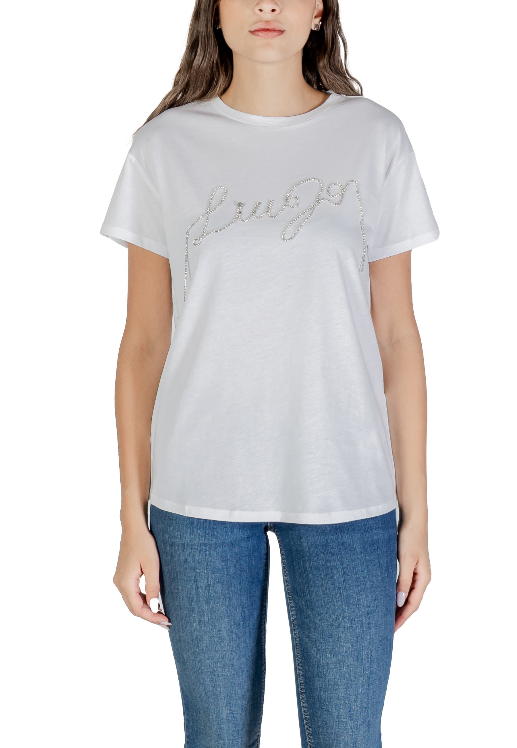 Бяла тениска с къс ръкав Liu Jo