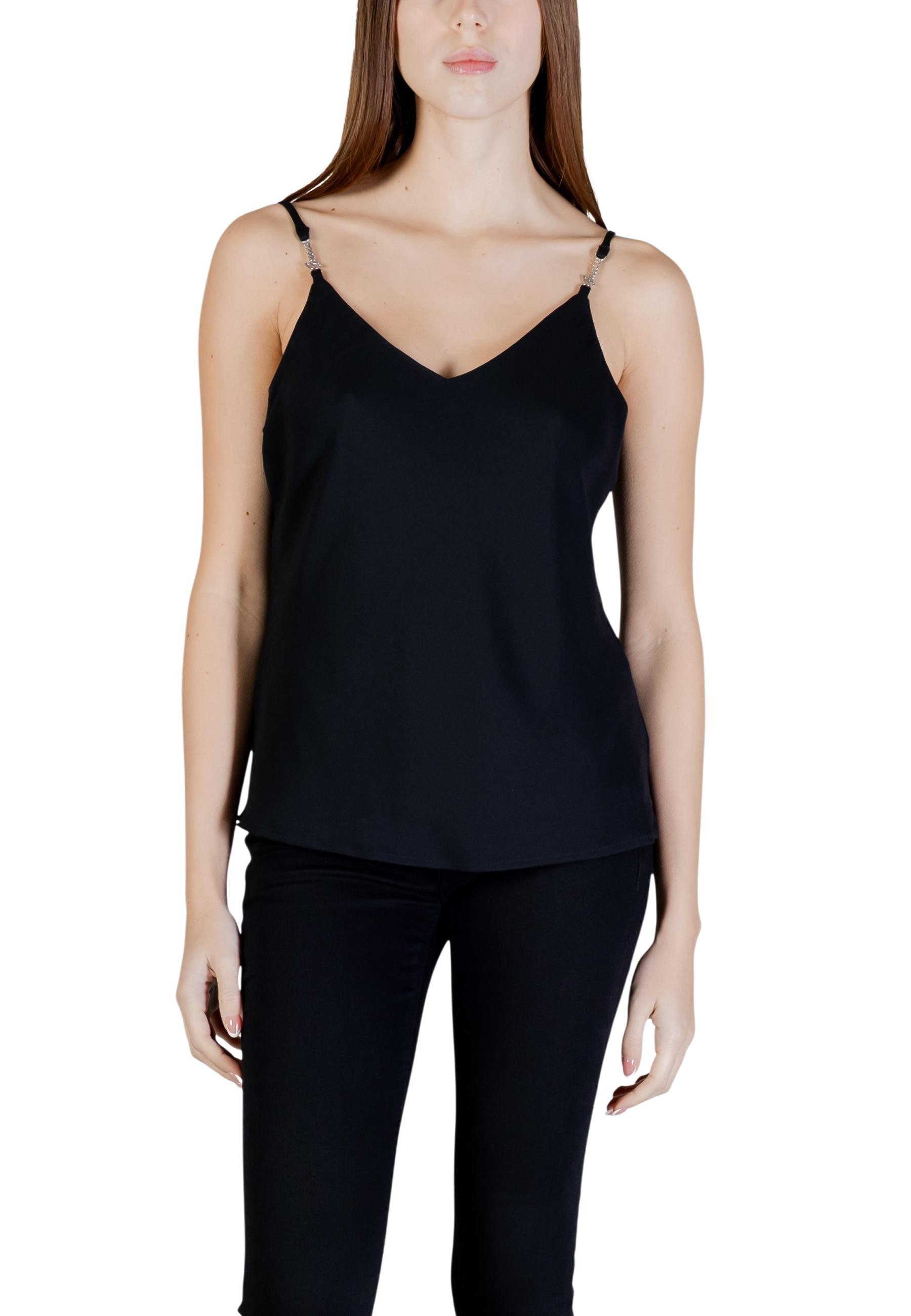 Černý top na ramínka Guess