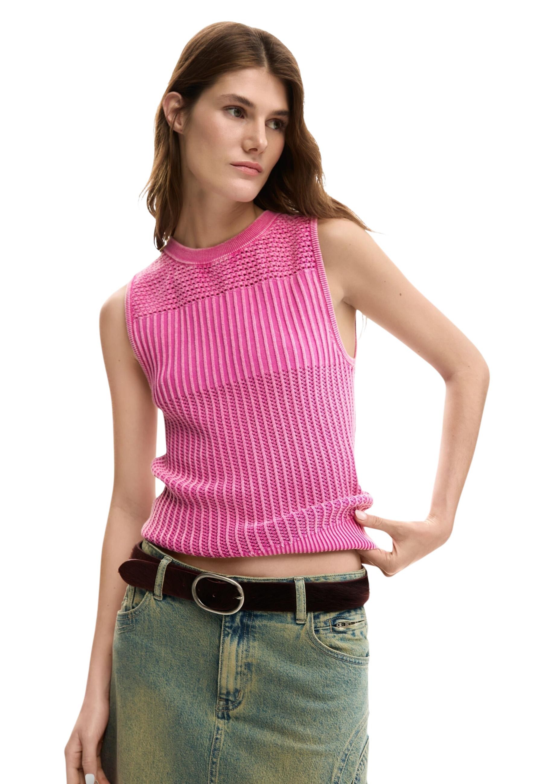 Růžový top bez rukávů Desigual