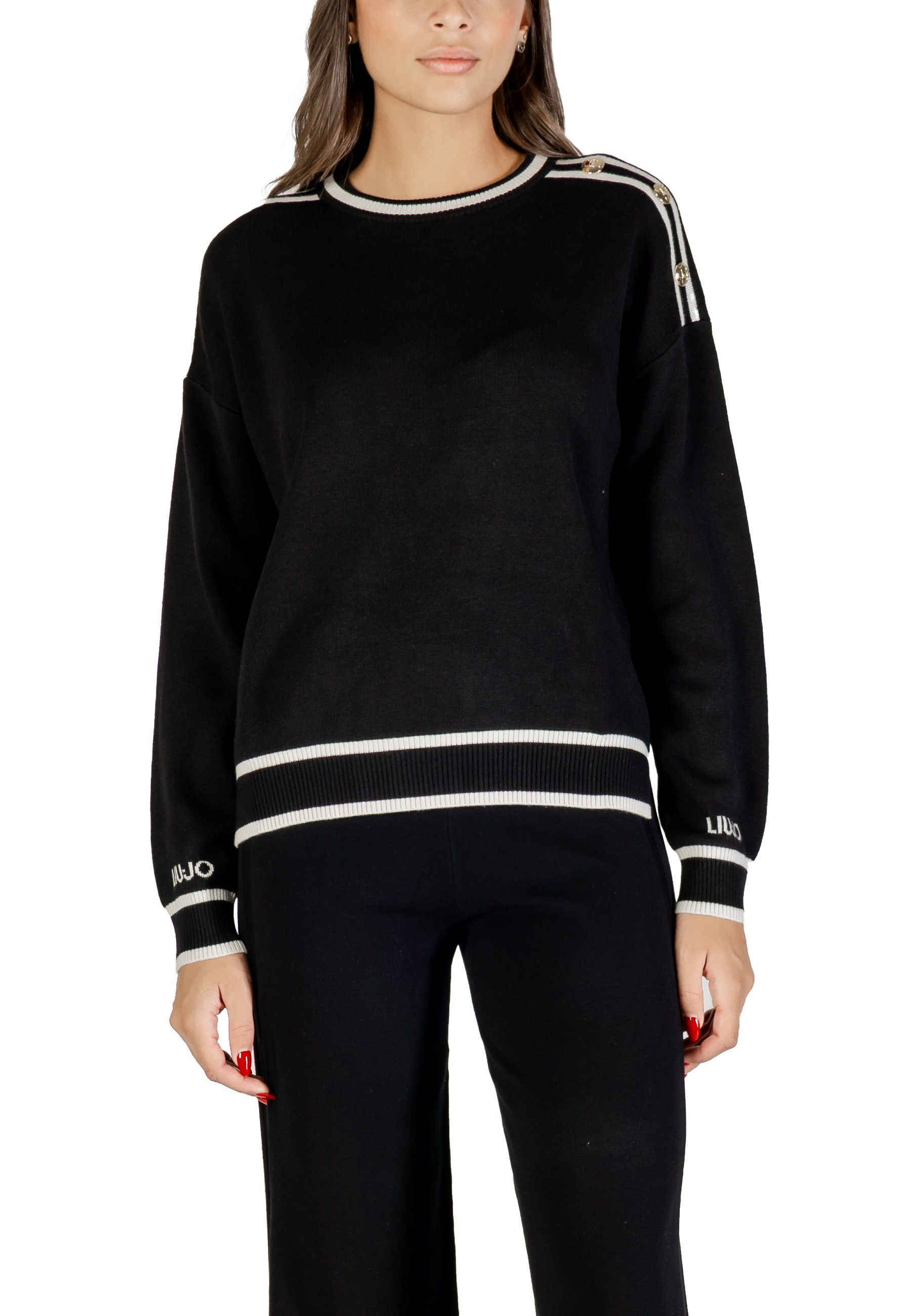 Černý svetr Liu Jo s pruhy