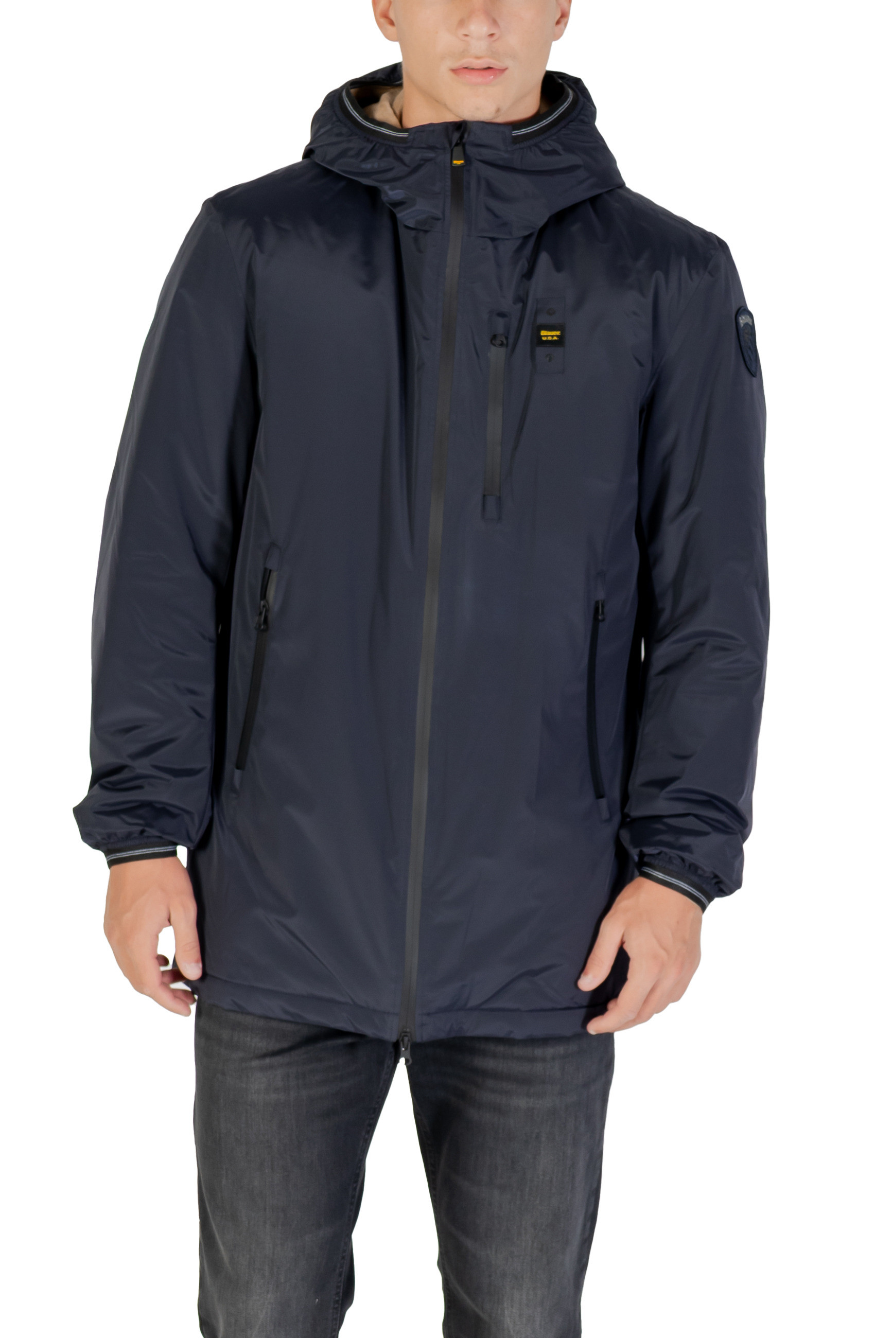 Blauer pánska zimná bunda