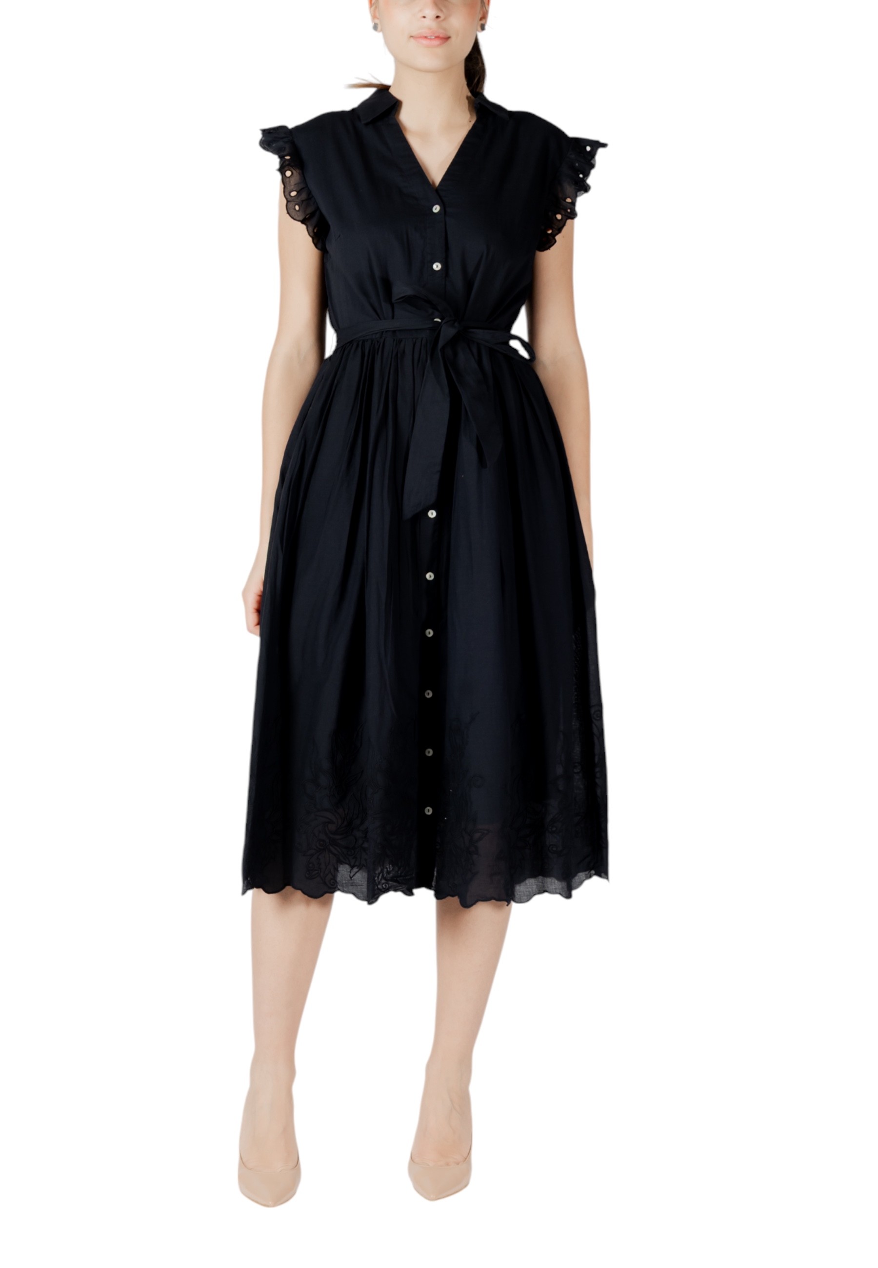 Černé košilové šaty Vila Clothes