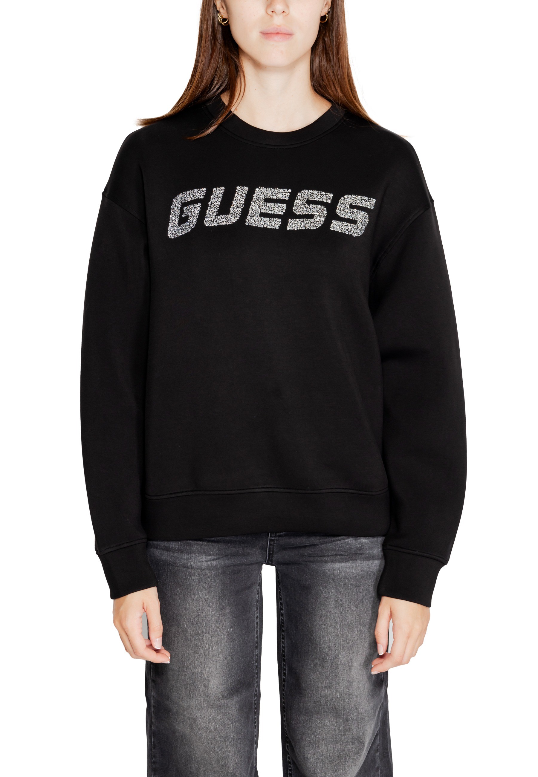 Черен суитшърт Guess с щампа
