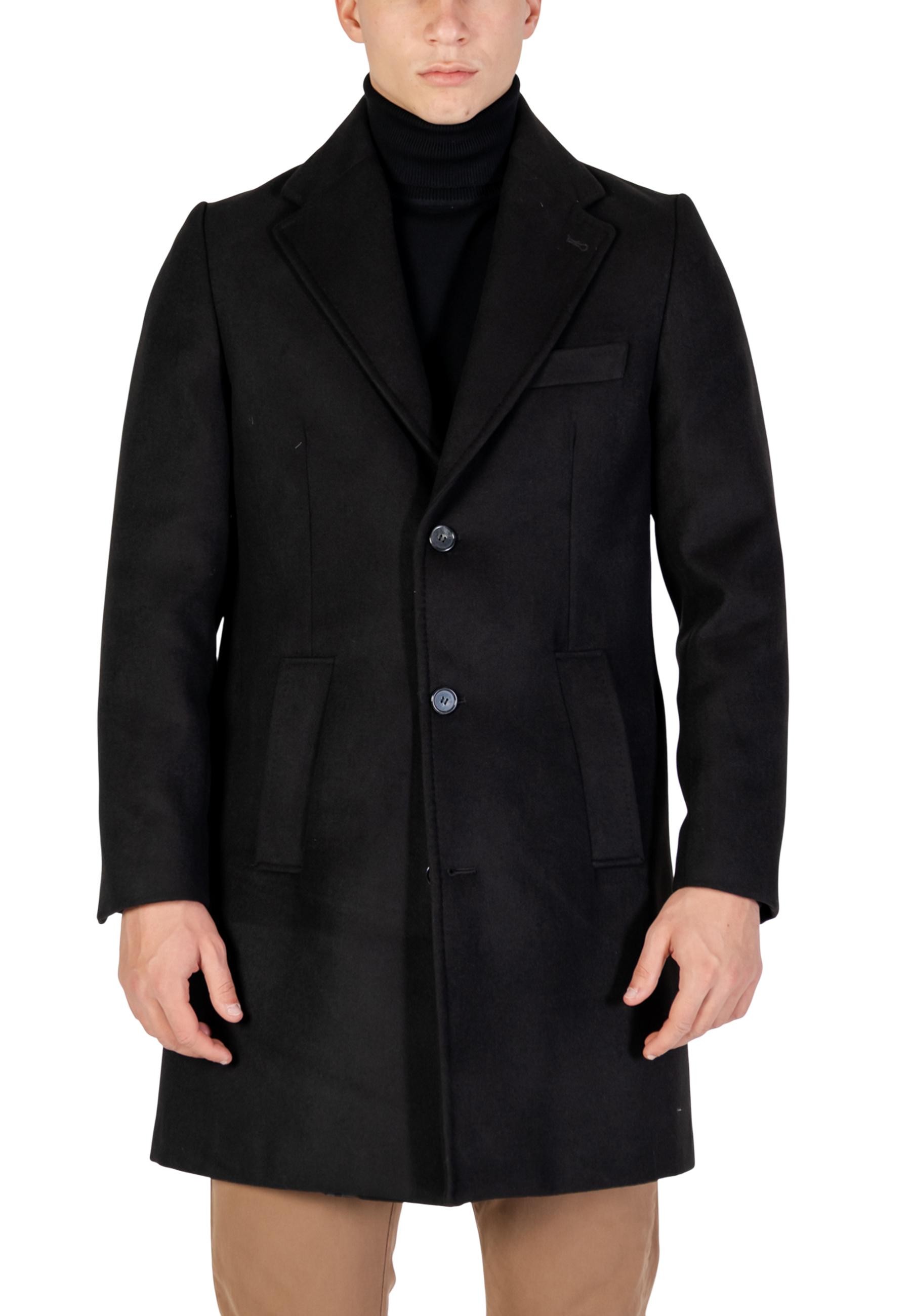 Мъжко черно палто Yos