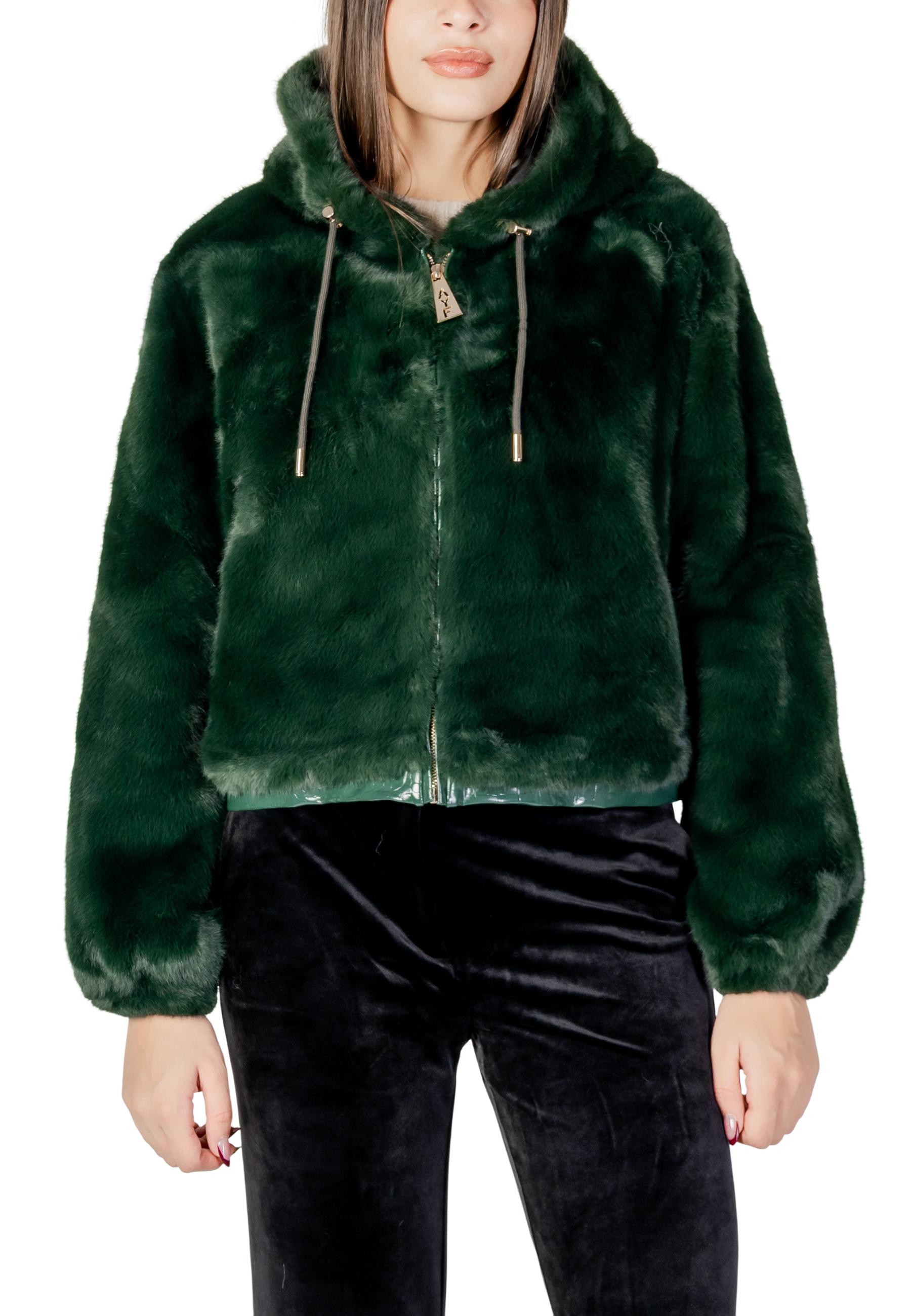 Zelená prešívaná bunda s kapucňou