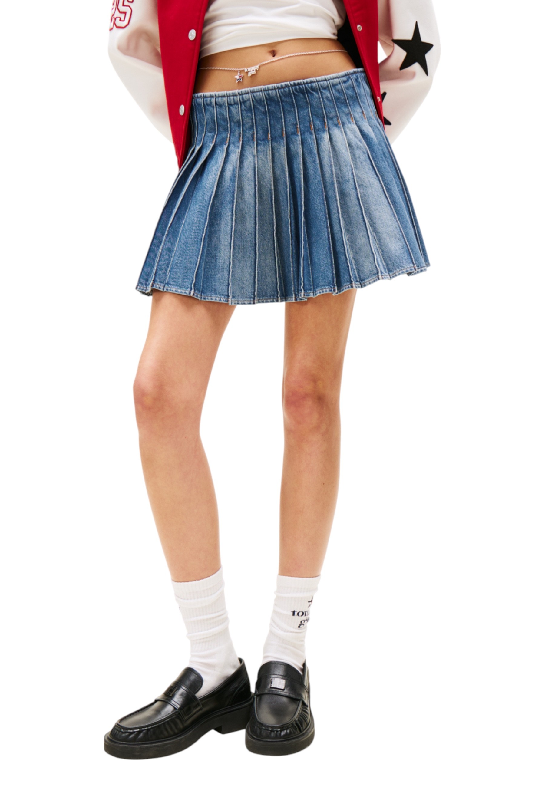 Дънкова плисирана пола Tommy Hilfiger