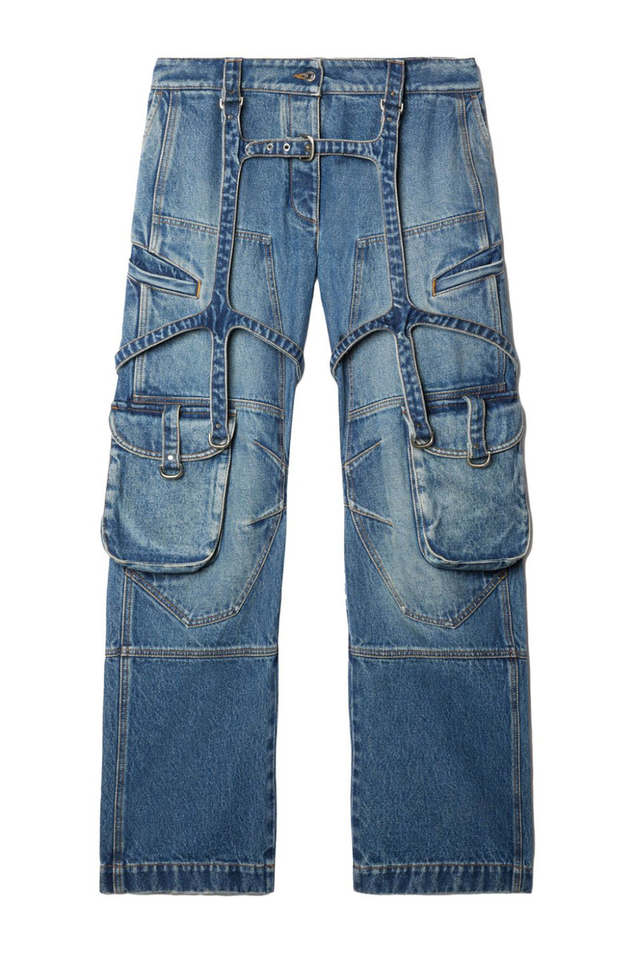 Дамски дънки в почти бял цвят