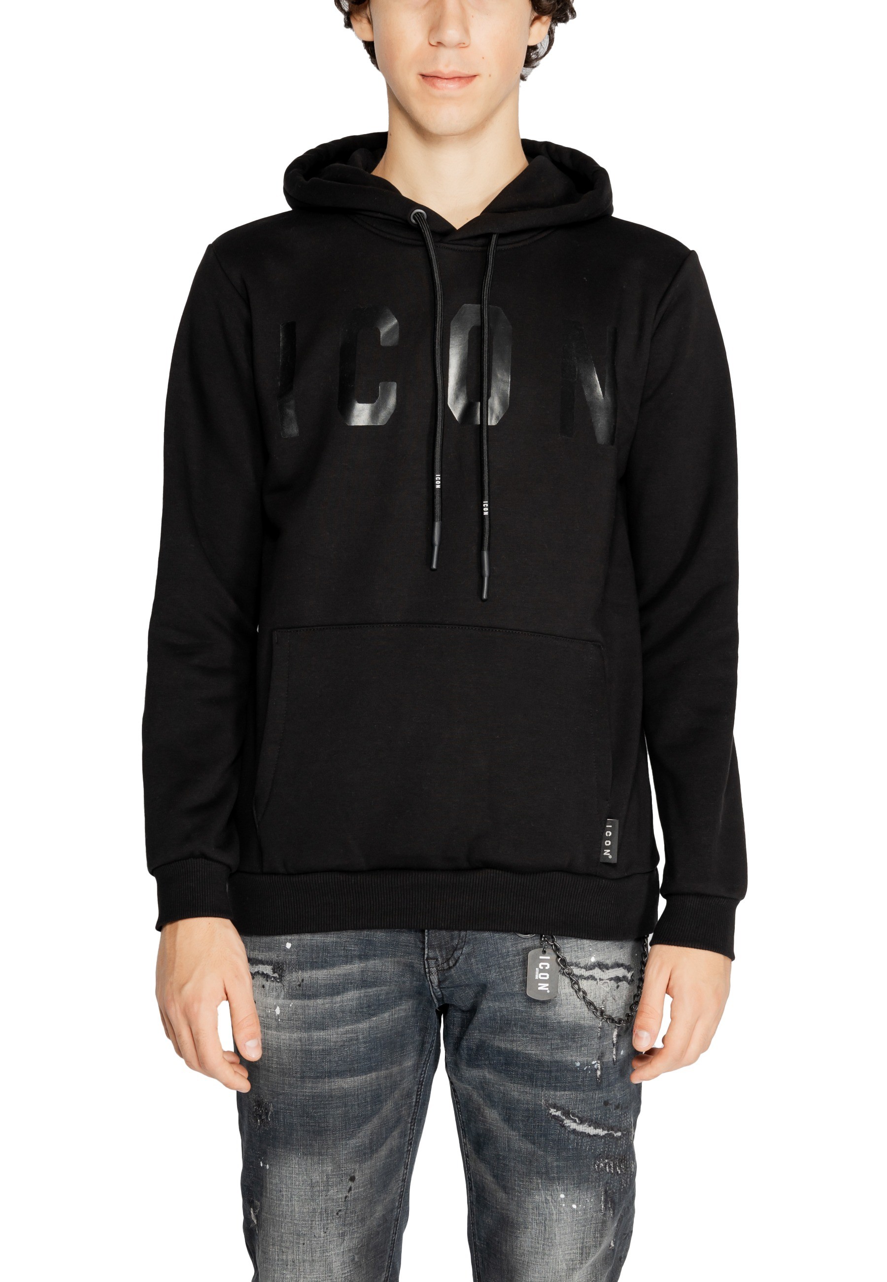Čierna mikina s kapucňou Icon