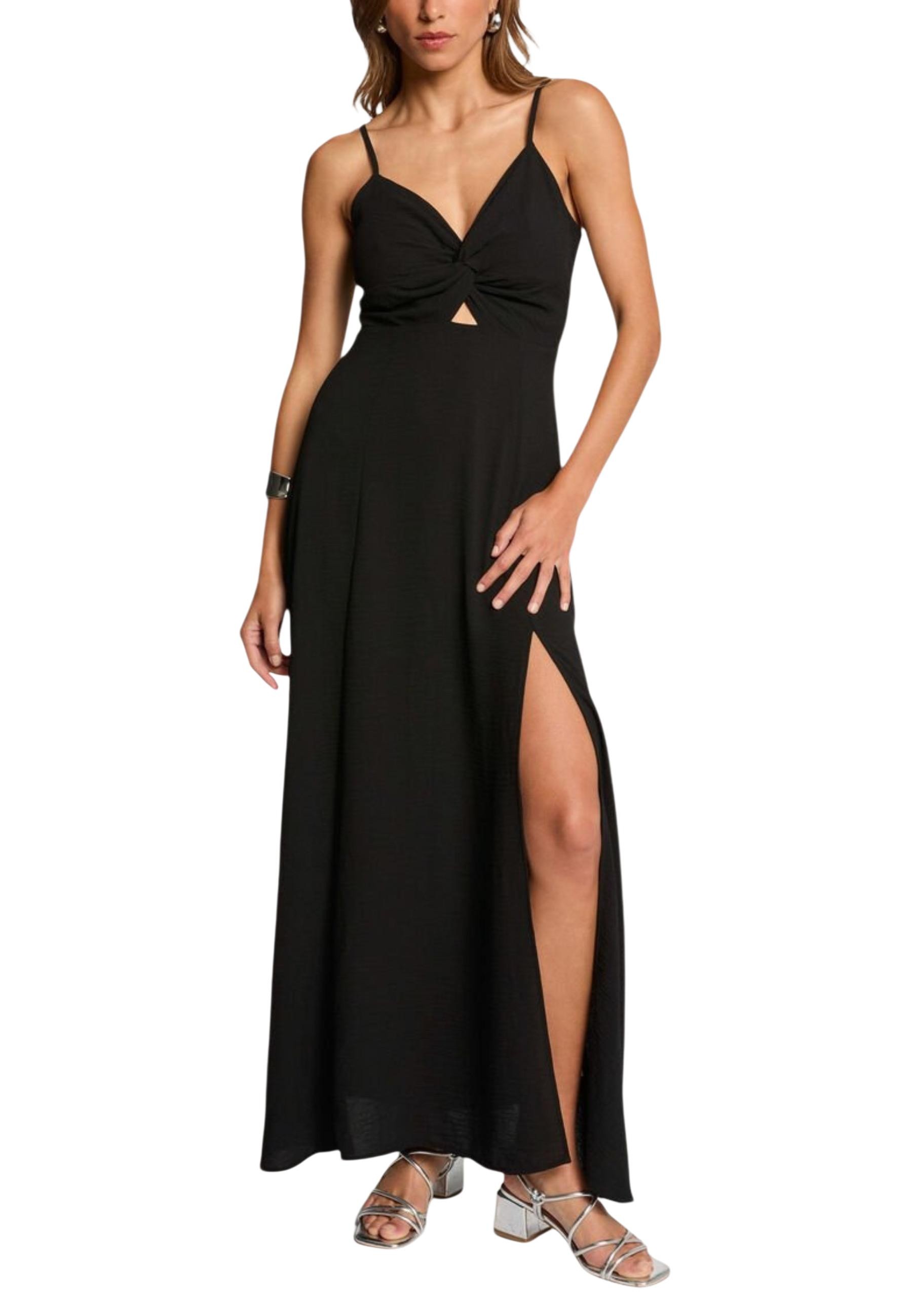 Černé maxi šaty s ramínky