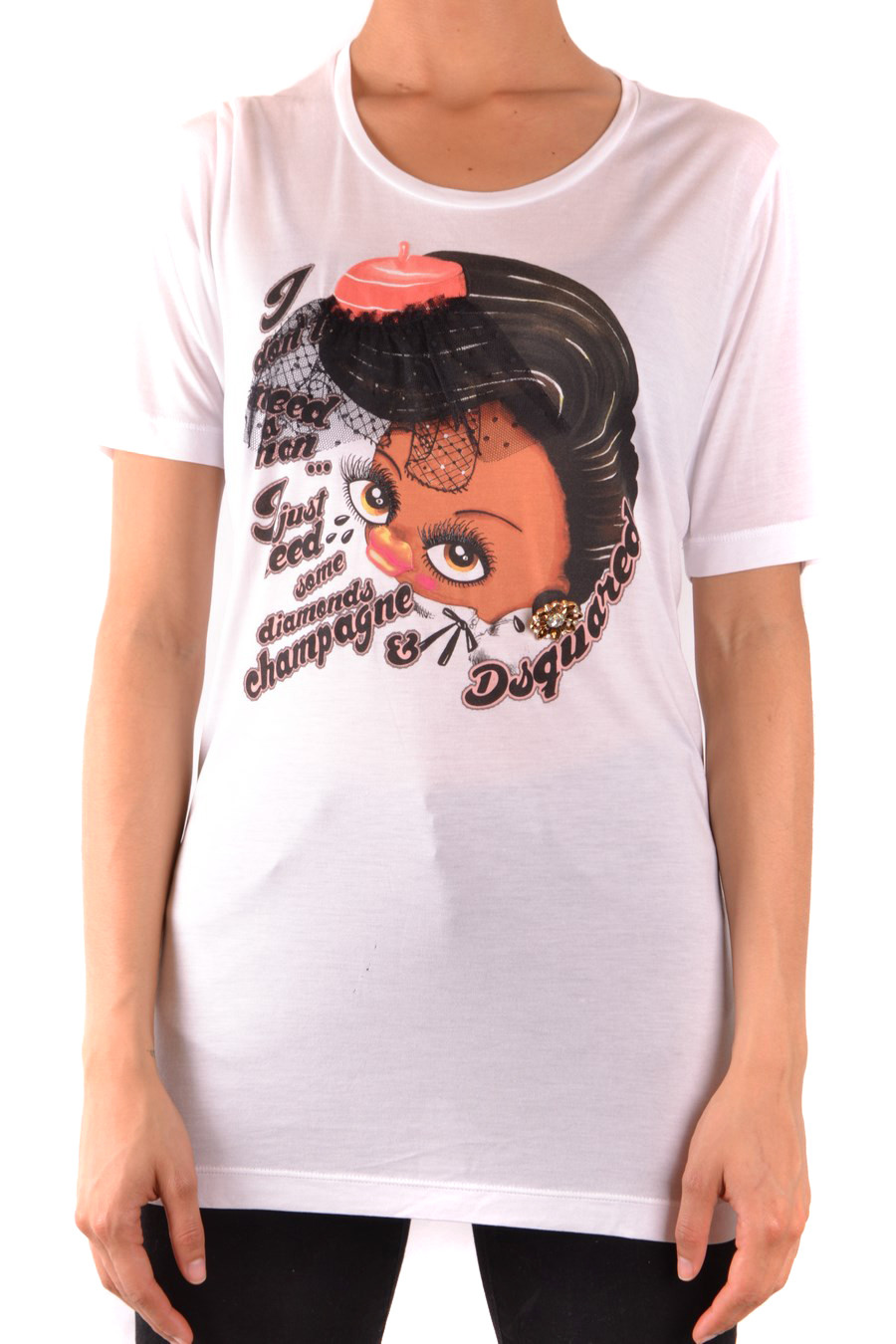 Biele tričko Dsquared s potlačou