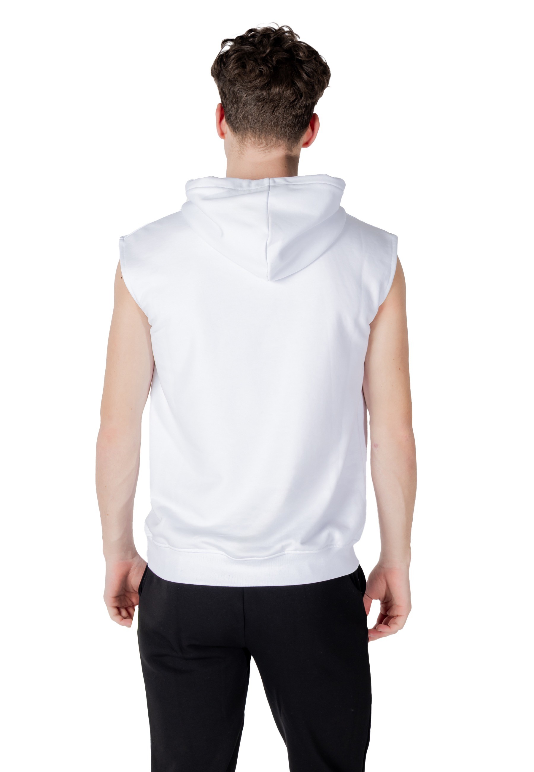 Мъжки бял суитшърт без ръкави